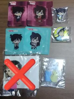 【名探偵コナン】セガラッキーくじ 工藤新一 毛利蘭 新蘭 セット 缶バ アクスタ