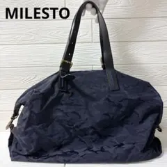 美品✨ MILESTO ボストンバッグ 迷彩柄 ネイビー 旅行 ジム スポーツ 