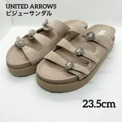 UNITED ARROWS ビジュー サンダル ピンク スエード 厚底のサムネイル