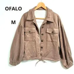 ☘️オフアロー(M)スエード調シャツジャケット　トップス　羽織アウター　長袖