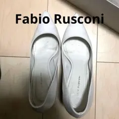 FABIO RUSCONI ホワイト ハイヒール パンプス　レザー