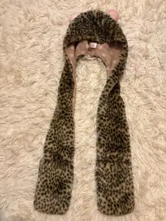 美品　USJ ピンクパンサー マフラーキャップ　被り物　y2k ギャル