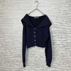 ナイスクラップ ✨セーラーカラー カーディガン ネイビー Fサイズ　ニット