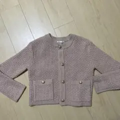 GU ダブルポケットニットジャケット　S ピンク