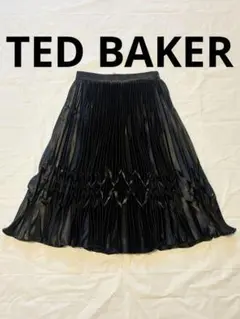 TED BAKERテッドベーカー　ブラック 膝丈プリーツスカート 0 S 新品のサムネイル