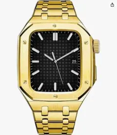 44mmゴールドアップルウォッチ メタル ラバー バンド