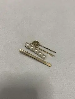 ゴールド パール ヘアピン 4個セット