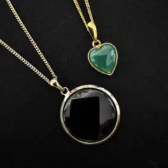 A*t様 黒と緑 ペンダント ネックレス 2点 まとめ セット