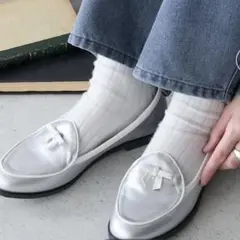 BONLECILL ボンルシール リボンシューズ 24.0㎝24.5㎝ シルバー