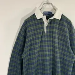 ラルフローレン ラガーシャツ　ブラックウォッチ　古着