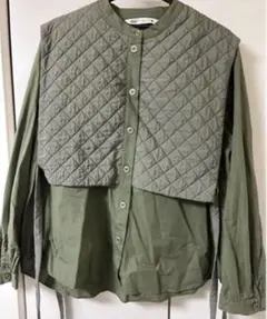 ZARA キルティングベスト ポプリンシャツ　XL