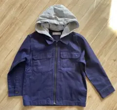 ZARA フード付きジャケット 7歳 ネイビー