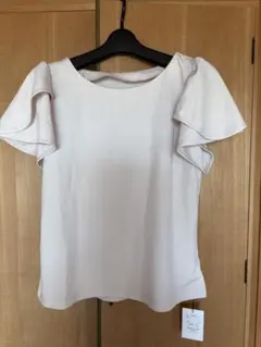 GRL ベージュ フリル袖 半袖トップス L