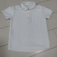 ホワイト 半袖ポロシャツ 3ボタン　サイズ120cm