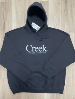 【HSC】creek quiet mountain パーカー Creek×quiet mountain ロゴプリントプルオーバーパーカー グレー