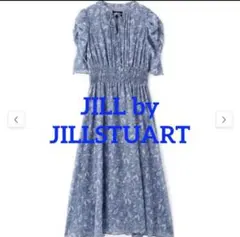 美品 ジルスチュアートシャーリングラインフラワープリントワンピース ブルー 青系