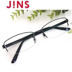 JINS ジンズ メガネ ネイビー ハーフリム ブラック 黒 眼鏡 ビジネス