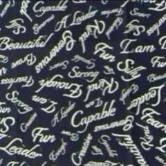 USAコットン ケイフファセット　フリースピリット　文字　紺色　生地　ハギレ