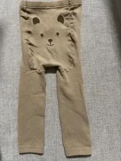 ベビーレギンス　クマの顔プリント ベージュ 90センチ　ユニクロ