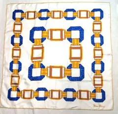 Nina Ricci シルク100%大判チェーンパターンスカーフ未使用品