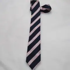 ORIHICA ネイビー ピンク ストライプ ネクタイ