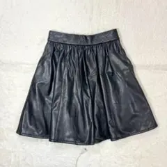 リランドチュール◆ミニスカート/フェイクレザー リボン付き 大人かっこいい