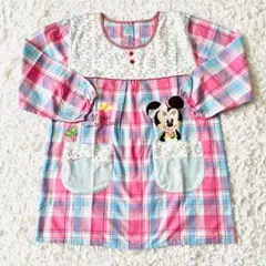 Lサイズ　ミニー　ディズニー　ミニーマウス　長袖エプロン　保育士