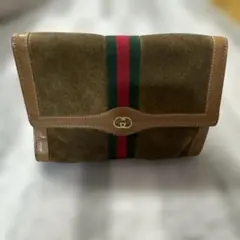 Gucci スエードクラッチバッグ ブラウン　オールドグッチ