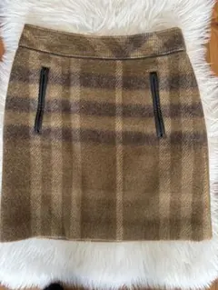 BURBERRY LONDON♡ウールブラウン系チェックタイトスカート