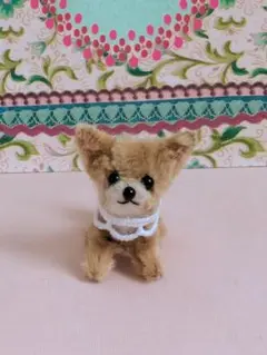 モールアート　チワワ　犬　ミニチュア　ぬいぐるみ　モール人形　ドールハウス
