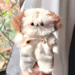 モールドール ふわふわ 犬 わんこ ぬいぐるみ オーバーオール 淡色系
