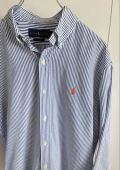 極美品 Ralph Lauren ドレスシャツ ブルー ストライプ サイズM