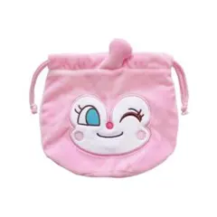 アンパンマンミュージアム限定 ふわふわ巾着 ポーチ ドキンちゃん