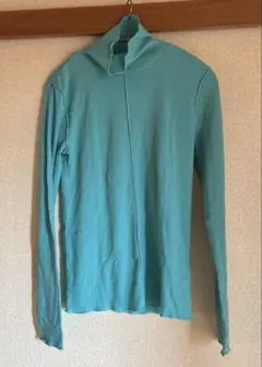 アーバンリサーチ　水色ハイネックリブ編み長袖トップス