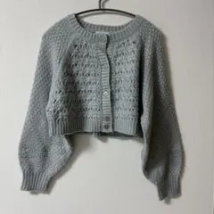 earth ニット カーディガン 灰色 グレー