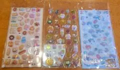 カラフルシール3枚セット　ドロップシール