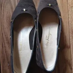 フェラガモ サイズ不明 全長約25cmブラウン スエード パンプス