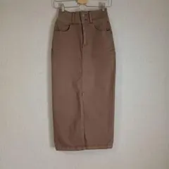 AZUL ベージュ タイトロングスカート