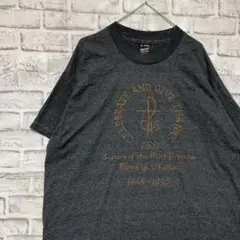 美國製90年代復古T恤！單針縫製 灰色短袖古著 XL15