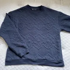 ZARA ザラ　完売　キルティングスウェットトレーナー　ネイビー　US Sサイズ