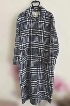 美品 マドモアゼルノンノン 英国製ウール生地 千鳥格子柄ウールコート くるみ釦 美品 マドモアゼルノンノン 英国製ウール生地 千鳥格子柄ウールコート