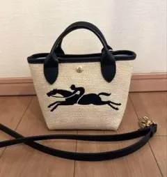美品】LONGCHAMP ロンシャン トートバッグ キャンバス 騎手馬刺繍