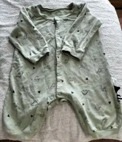 恐竜柄ロンパース60-70　モスグリーン