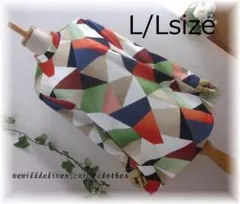 新品 LL 大きいサイズ　幾何学模様お洒落なチュニック伸縮性あり　MIX色