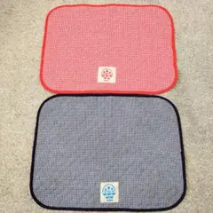 【2点セット】ランチョンマット ハンドメイド 手作り レッド ネイビー チェック