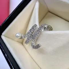 タサキ TASAKI パール ピンブローチ シルバー925 Mモチーフ 箱付のサムネイル
