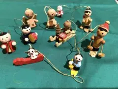 ドイツ　ヴィンテージ　クリスマスオーナメント　木製　 10点　セット