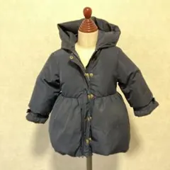 ネイビー フード付き 中綿コート