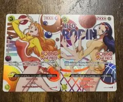 ワンピースカードゲーム ラウンドワン限定 プロモ 2枚セット ナミ ロビン