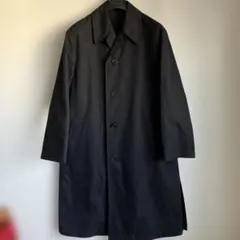 ユニクロU コットンポリ　ステンカラーコート　ロング丈　黒　Sサイズ　Aライン
